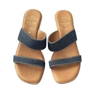 Italian Shoemakers Women's Denim Strap Sandals